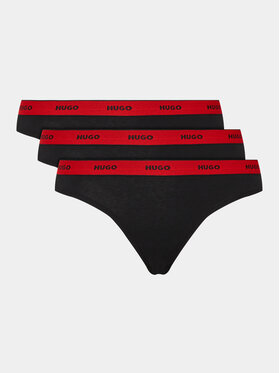 HUGO Hugo Set 3 perechi de chiloți de damă clasici 50480157 Negru