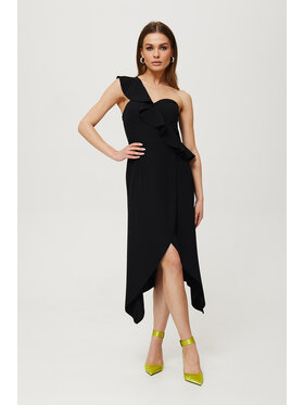 Makover Makover Sukienka koktajlowa K185 Czarny Modern Fit