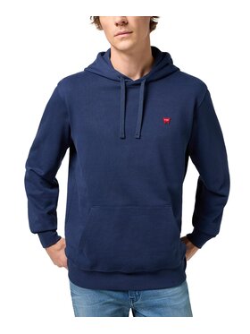 Wrangler Wrangler Felpa SIGN OFF HOODIE Blu scuro Regular Fit