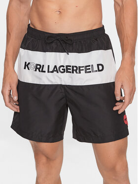 KARL LAGERFELD KARL LAGERFELD Plavecké šortky 231M2205 Černá Regular Fit