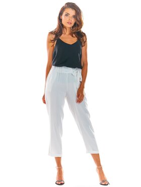 Awama Awama Spodnie damskie A303 Biały Basic Fit
