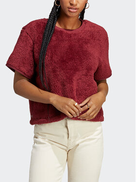 adidas adidas Тишърт Essentials+ Fluffy T-Shirt HY1710 Червен Loose Fit