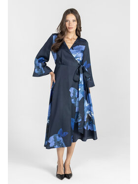 Deni Cler Milano Deni Cler Milano Sukienka elegancka W-DC-3394-E5-M4-56-1 Granatowy A-Line Fit