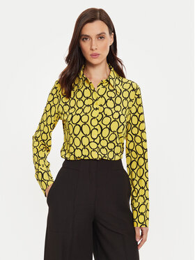 Sisley Sisley Krekls 52D3LQ07H Dzeltens Slim Fit