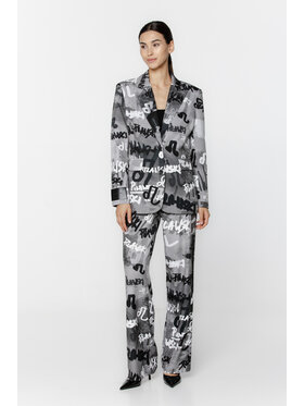 Pilawski Pilawski Marynarka MARYNARKA SZARY PRINT DAMSKA Szary Slim Fit