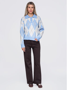 Ombre Ombre Svetr OW-SW-E0030 Modrá Relaxed Fit