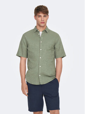 Only & Sons Only & Sons Košile Caiden 22009885 Zelená Slim Fit