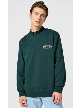 Wrangler Wrangler Bluza Crewneck Sweatshirt Zielony Regular Fit