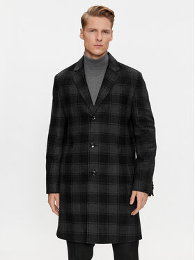 Boss Boss Vlnený kabát H-Hyde-C-224 50502270 Čierna Regular Fit
