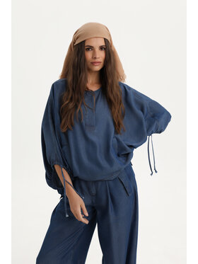 Deni Cler Milano Deni Cler Milano Bluzka W-DC-1341-F2-I1-58-1 Granatowy Loose Fit