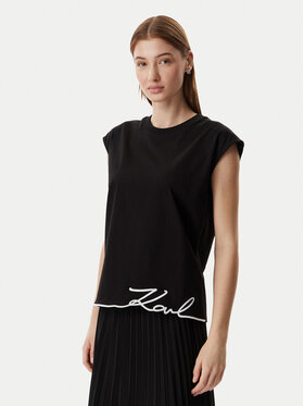 KARL LAGERFELD KARL LAGERFELD T-särk B2W17018 Must Regular Fit