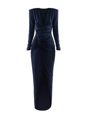 sax35th sax35th Sukienka wieczorowa STARDUST Granatowy Slim Fit