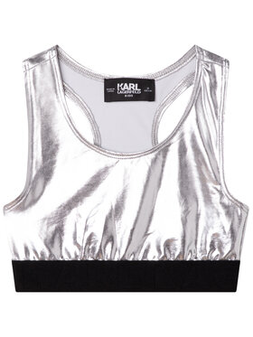 Karl Lagerfeld Kids Karl Lagerfeld Kids Top Z15379 D Strieborná Slim Fit