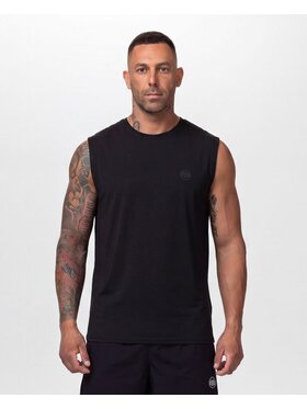 PITBULL PITBULL Koszulka techniczna Casual Sport SMALL LOGO Czarny Regular Fit