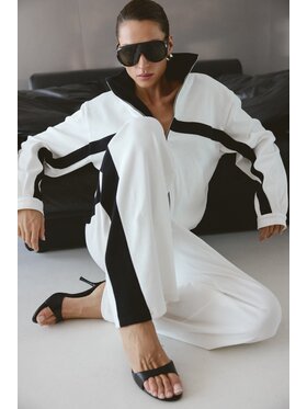 Nudyess Nudyess Bluza Mica z prążka Kremowy Oversize