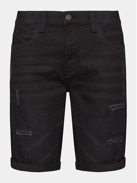 INDICODE INDICODE Džínsové šortky Kaden Holes 70-104 Čierna Regular Fit
