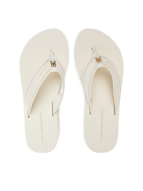 Tommy Hilfiger Tommy Hilfiger Šlepetės per pirštą Th Stripes Beach Sandal FW0FW08528 Balta
