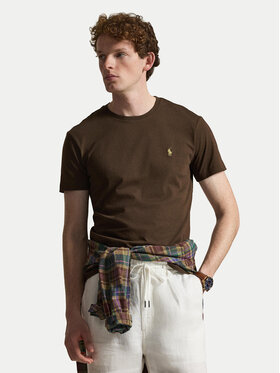 Polo Ralph Lauren Polo Ralph Lauren T-Shirt 710671438533 Σκούρο καφέ Custom Slim Fit