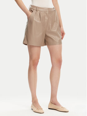 ONLY ONLY Шорти зі штучної шкіри Saramy 15338008 Бежевий Regular Fit