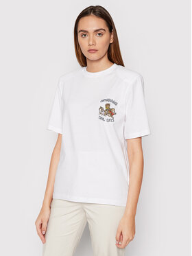 Remain Remain T-Shirt Emery Print RM871 Biały Boxy Fit