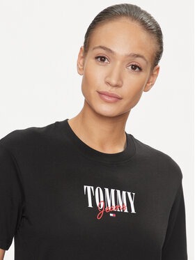 Tommy Jeans T-shirt Essential Logo DW0DW16441 Crna Relaxed Fit