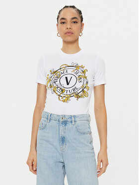 Versace Jeans Couture Versace Jeans Couture Tričko 78HAHC01 Biela Regular Fit
