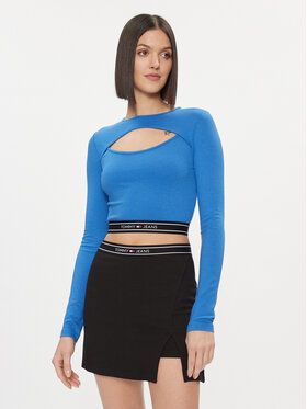 Tommy Jeans Tommy Jeans Bluza DW0DW17394 Modra Slim Fit