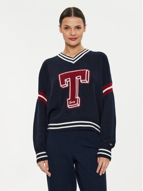 Tommy Jeans Tommy Jeans Pullover Letterman DW0DW18519 Dunkelblau Oversize
