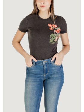 Desigual Desigual T-Shirt TS_BOTANICAL_LACROIX Μαύρο Shirt Fit