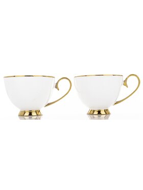 MIAhome MIAhome Zestaw 2 filiżanek porcelanowych ze spodeczkiem MARISCA Biały