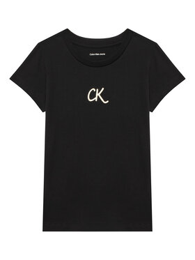 Calvin Klein Jeans Calvin Klein Jeans Tričko Glitter IG0IG02972 M Čierna Slim Fit