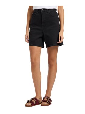 Lee Lee Szorty jeansowe 112363435 Czarny Regular Fit