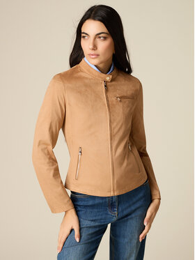 Oltre Oltre Giacca in similpelle R363R102486N002 Beige Slim Fit