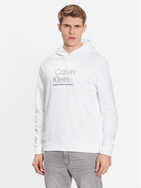 Calvin Klein Calvin Klein Felpa Contrast Line Logo K10K111569 Bianco Regular Fit