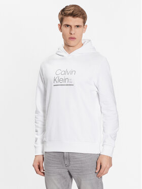 Calvin Klein Calvin Klein Mikina Contrast Line Logo K10K111569 Bílá Regular Fit
