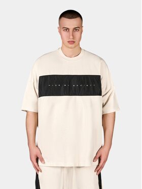 MADE BY SOCIETY MADE BY SOCIETY T-Shirt Tricou Ribbed Vanguard - T17112 Beżowy Basic Fit