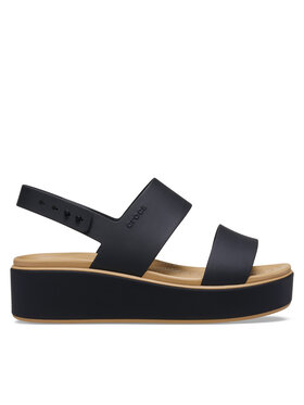 Crocs Crocs Sandali Brooklyn Matte Wrap Low Wedge 211802 Nero