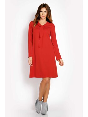 Awama Awama Sukienka koktajlowa L010 Czerwony Basic Fit