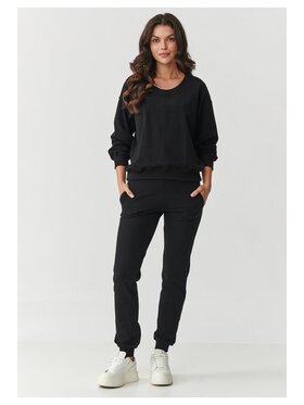 Makadamia Makadamia Dres M891 Czarny Loose Fit