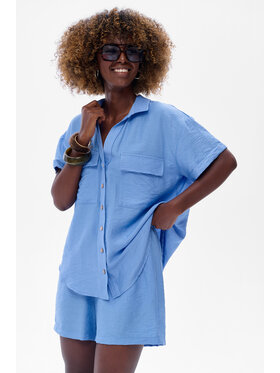 blue shadow blue shadow Koszula Tassel Niebieski Regular Fit