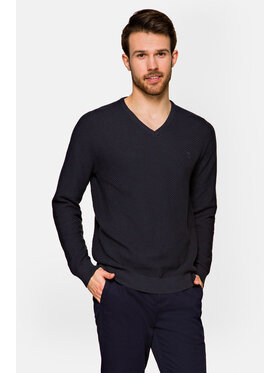 Lancerto Lancerto Sweter Xander Granatowy Regular Fit