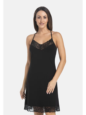 Teyli Teyli Koszula nocna 214 Czarny Regular Fit