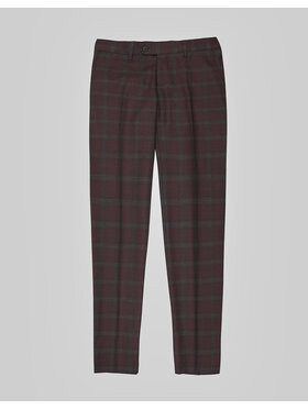 Borgio Borgio Spodnie garniturowe naro02 Bordowy Slim Fit