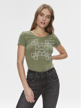 Guess Guess Majica W4RI35 J1314 Zelena Slim Fit