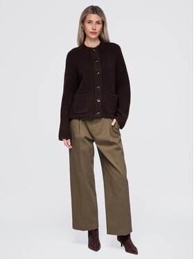 Ombre Ombre Sweter OW-SW-E0020 Brązowy Relaxed Fit