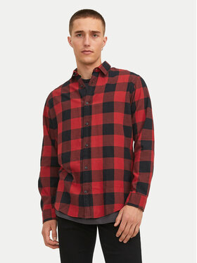 Jack&Jones Jack&Jones Koszula Gingham 12181602 Czerwony Slim Fit
