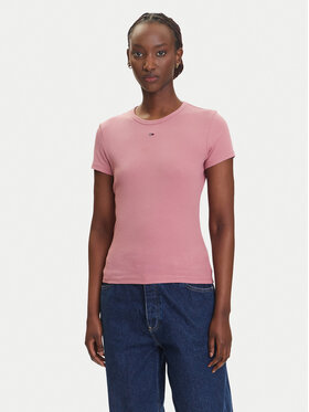 Tommy Jeans Tommy Jeans Marškinėliai Essential DW0DW17383 Rožinė Slim Fit