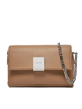 Calvin Klein Calvin Klein Torebka Ck Plaque Sm Crossbody W/Chain K60K612785 Brązowy