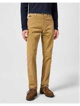 Wrangler Wrangler Spodnie materiałowe TEXAS SLIM Brązowy Regular Fit