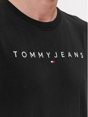 Tommy Jeans Majica Linear Logo DM0DM17993 Črna Regular Fit